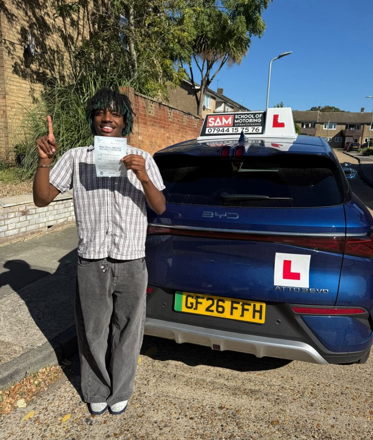 Learner driver with Sam’s Driving School in Dagenham, east London