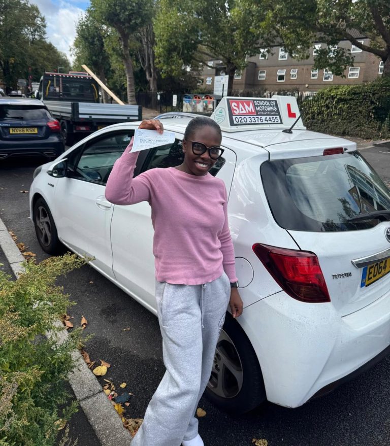 Learner driver with Sam’s Driving School in Dagenham, east London