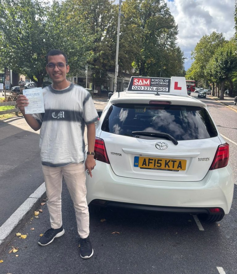 Learner driver with Sam’s Driving School in Dagenham, east London