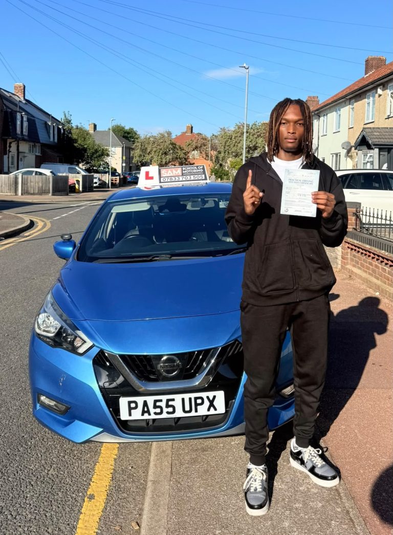 Learner driver with Sam’s Driving School in Dagenham, east London