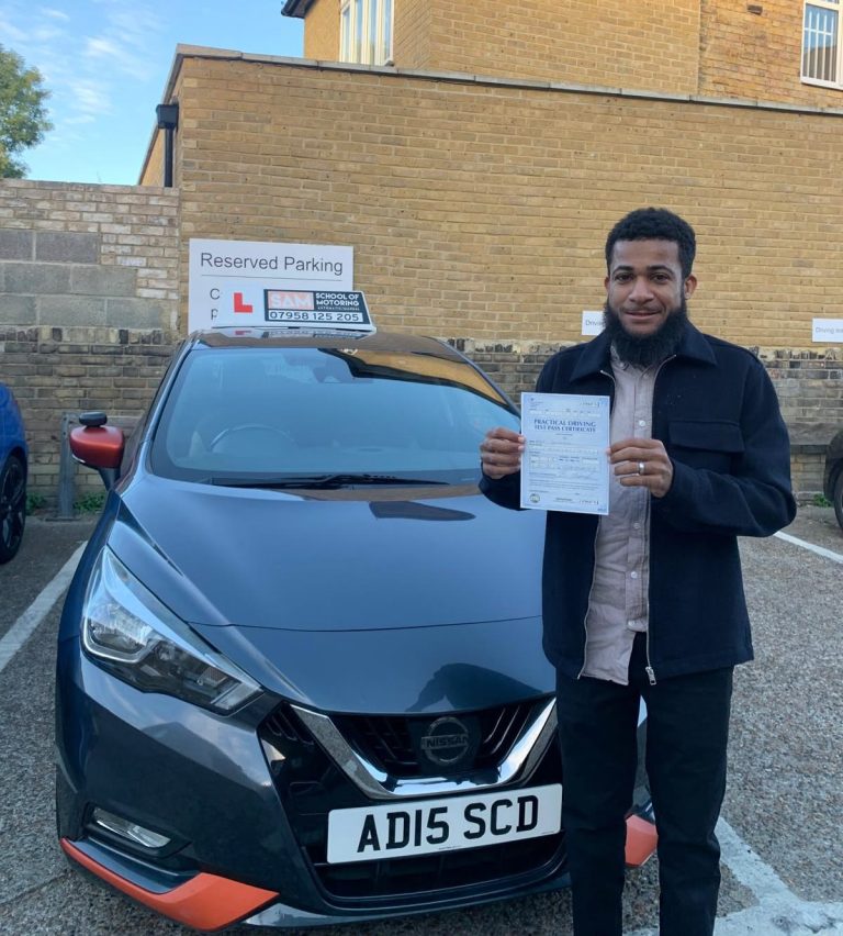 Learner driver with Sam’s Driving School in Dagenham, east London