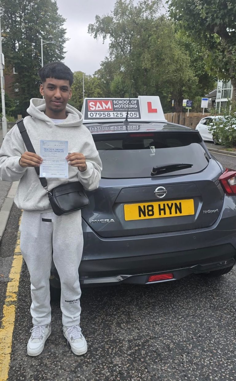 Learner driver with Sam’s Driving School in Dagenham, east London