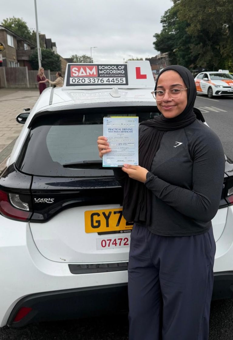 Learner driver with Sam’s Driving School in Dagenham, east London
