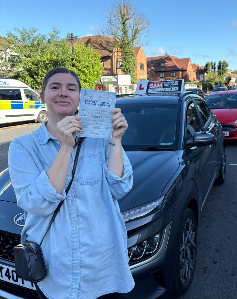 Learner driver with Sam’s Driving School in Dagenham, east London