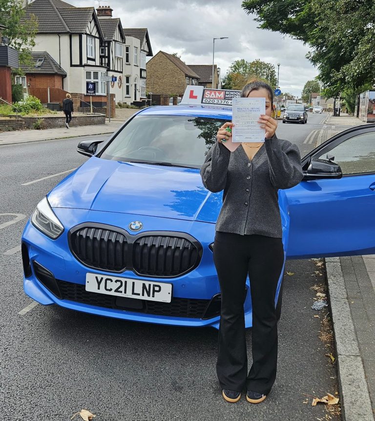 Learner driver with Sam’s Driving School in Dagenham, east London