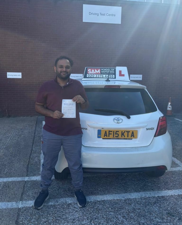 Learner driver with Sam’s Driving School in Dagenham, east London