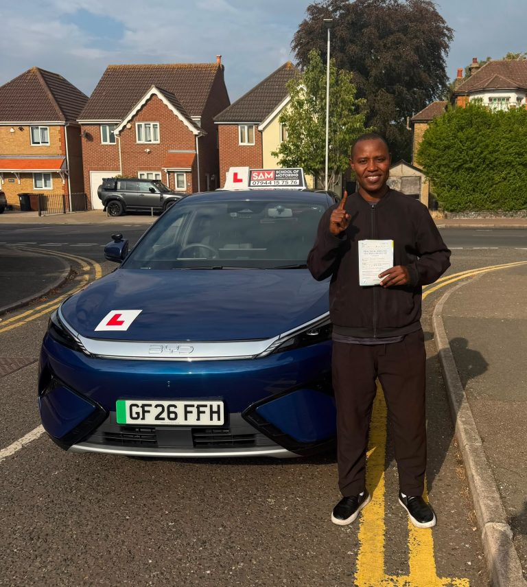 Learner driver with Sam’s Driving School in Dagenham, east London