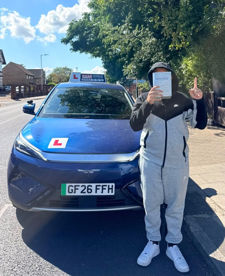 Learner driver with Sam’s Driving School in Dagenham, east London