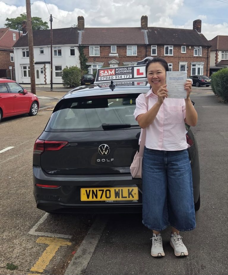 Learner driver with Sam’s Driving School in Dagenham, east London