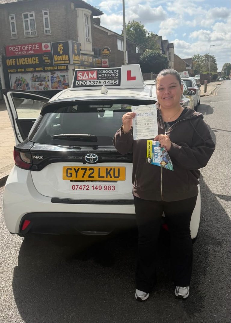 Learner driver with Sam’s Driving School in Dagenham, east London