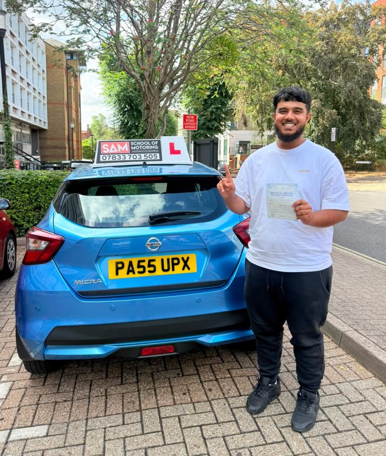 Learner driver with Sam’s Driving School in Dagenham, east London