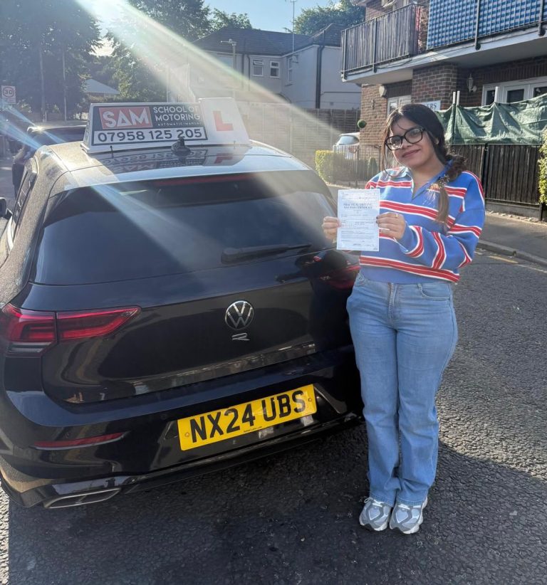 Learner driver with Sam’s Driving School in Dagenham, east London