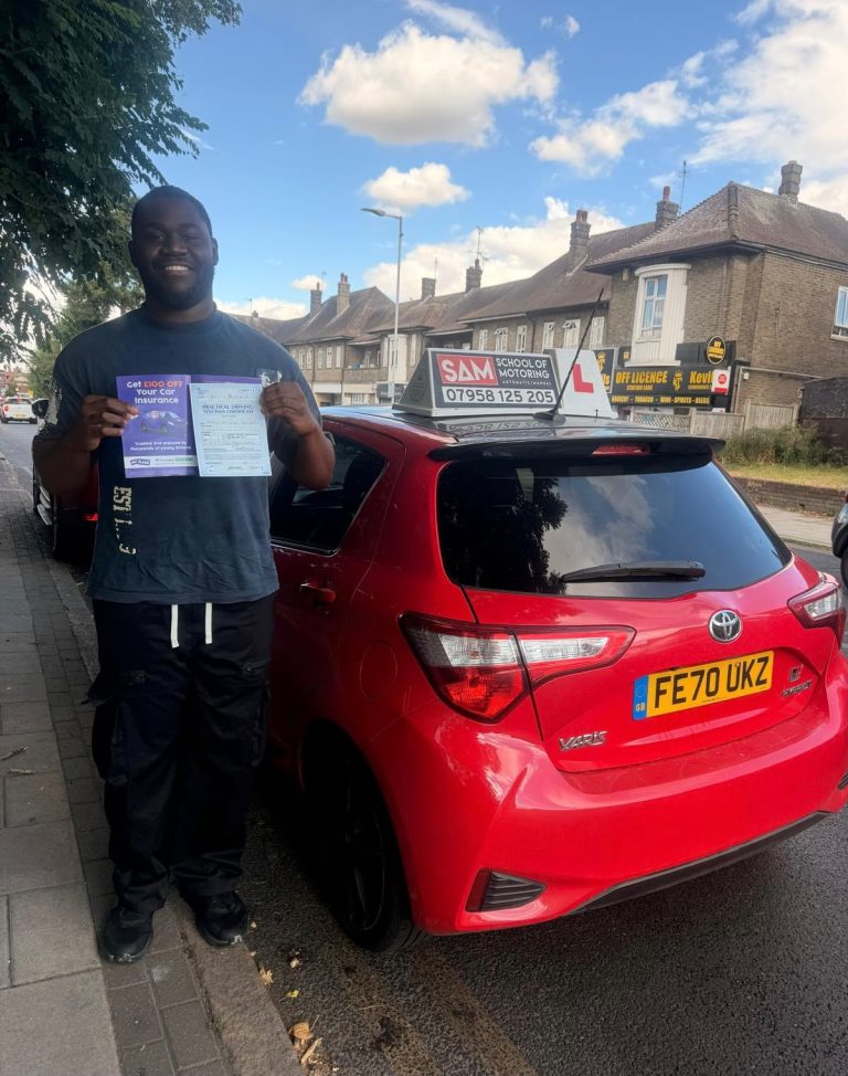 Learner driver with Sam’s Driving School in Dagenham, east London
