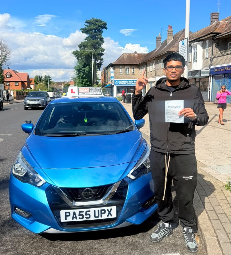 Learner driver with Sam’s Driving School in Dagenham, east London