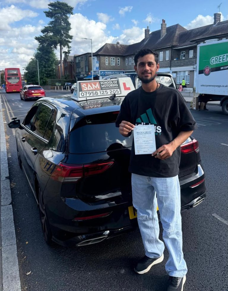 Learner driver with Sam’s Driving School in Dagenham, east London