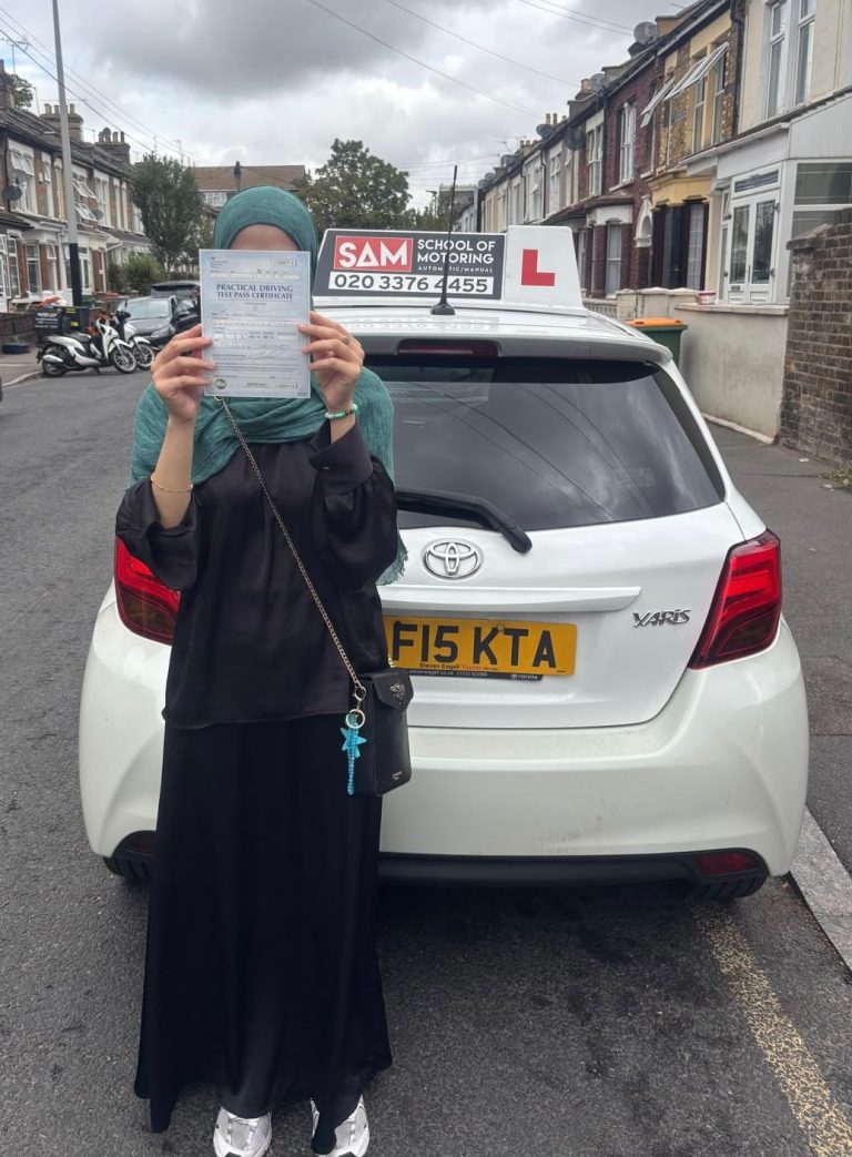 Learner driver with Sam’s Driving School in Dagenham, east London
