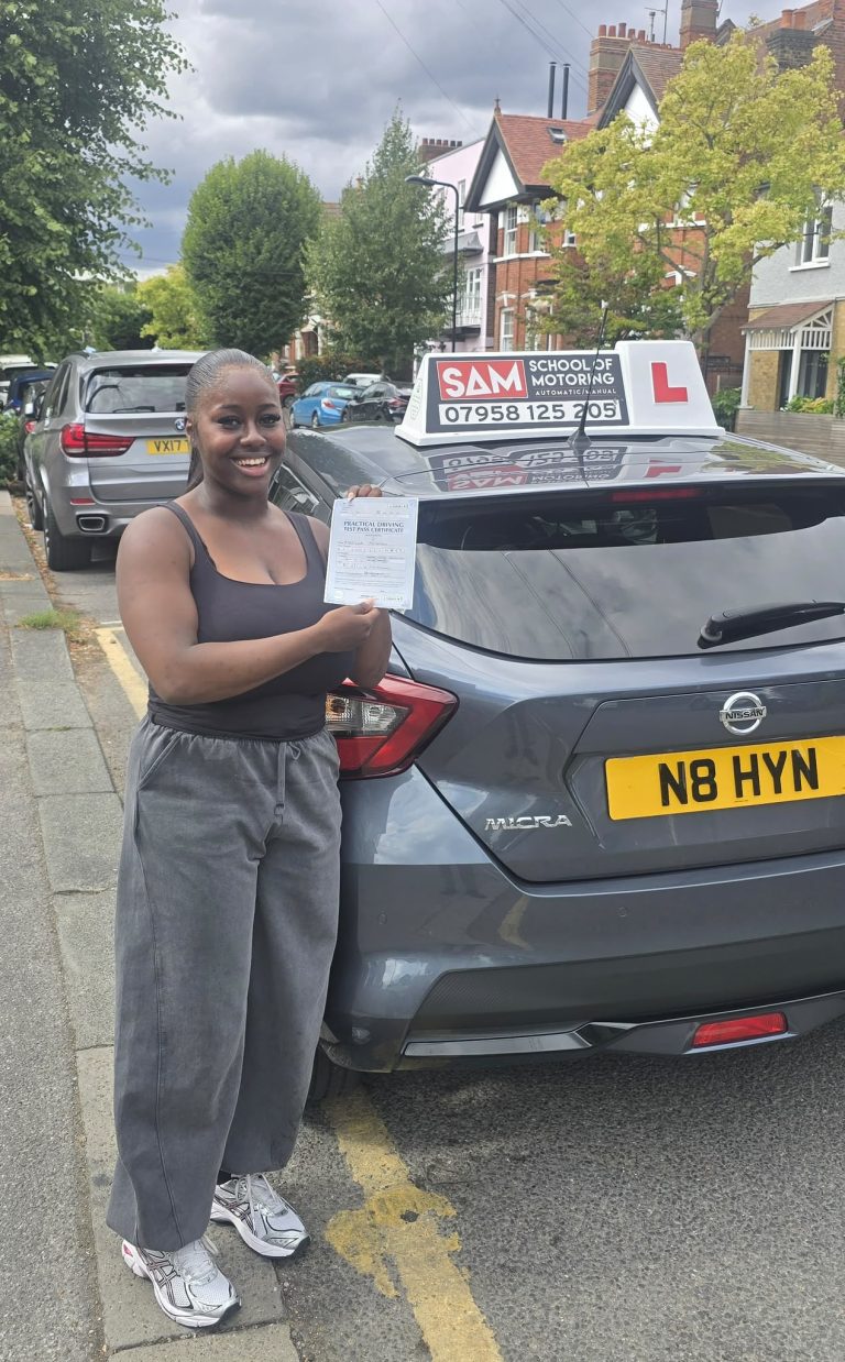 Learner driver with Sam’s Driving School in Dagenham, east London