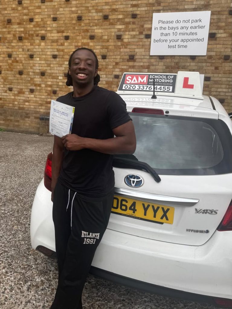 Learner driver with Sam’s Driving School in Dagenham, east London