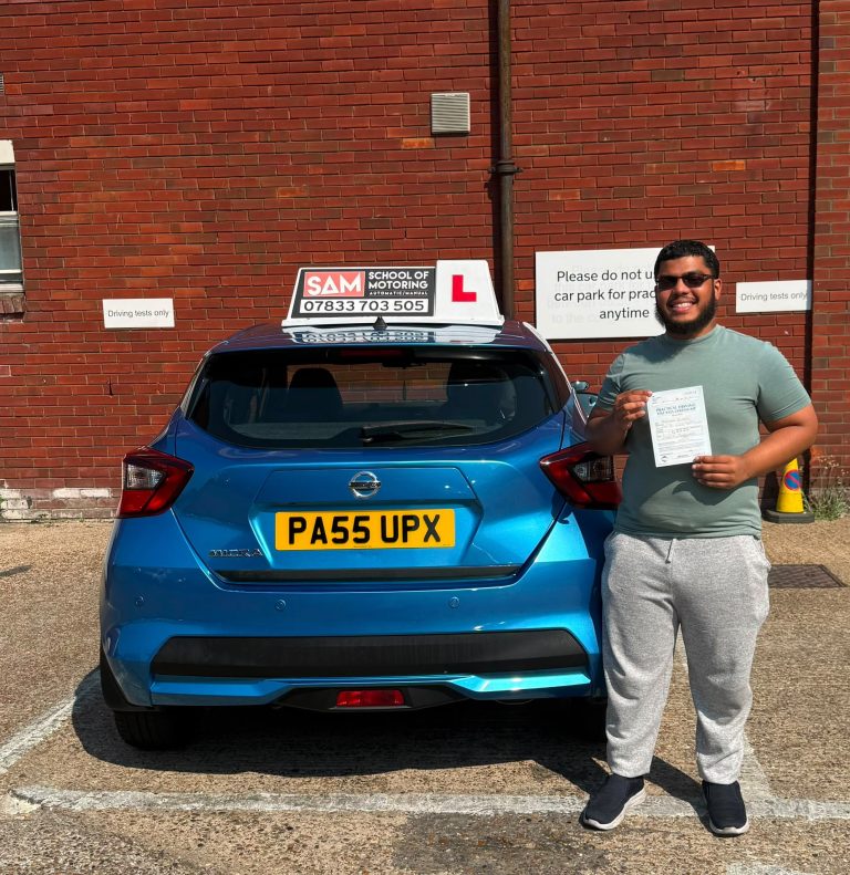 Learner driver with Sam’s Driving School in Dagenham, east London