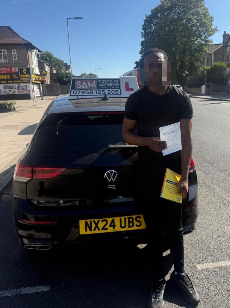Learner driver with Sam’s Driving School in Dagenham, east London