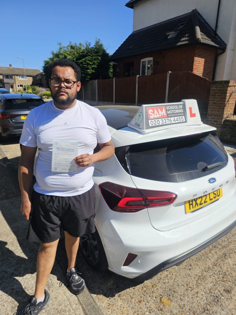 Learner driver with Sam’s Driving School in Dagenham, east London