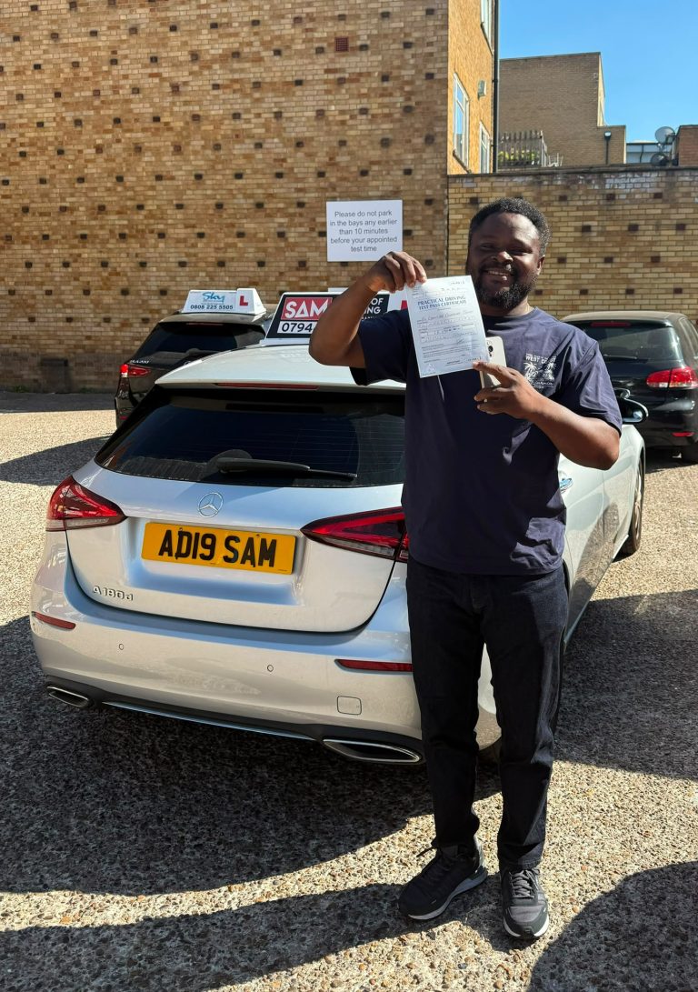 Learner driver with Sam’s Driving School in Dagenham, east London