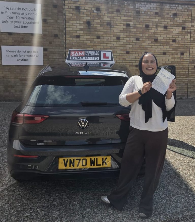 Learner driver with Sam’s Driving School in Dagenham, east London