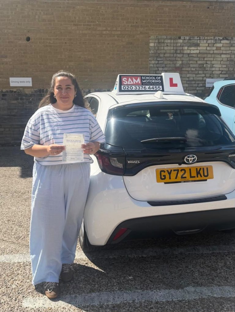 Learner driver with Sam’s Driving School in Dagenham, east London