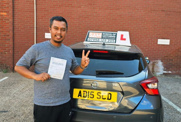 Learner driver with Sam’s Driving School in Dagenham, east London